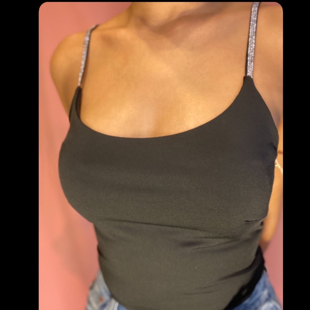 Black rhinestone bodysuit